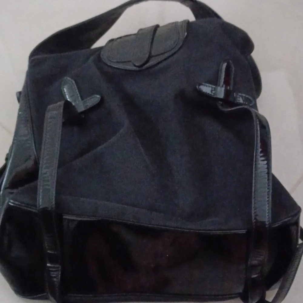 Ralph Lauren Black Patent Leather Backpack - Picture 9 of 10